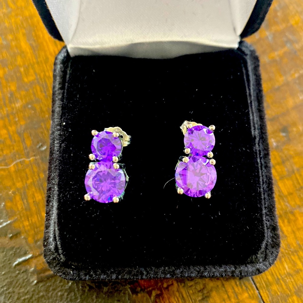 Purple stud earrings